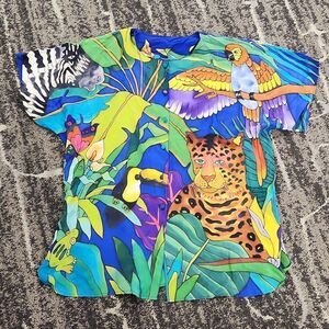 Caribbean Club Silk Animal Print Top L/XL Sensual Silk